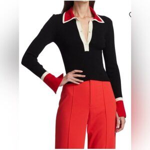 EUC Alice + Olivia Pia Knit Wool Blend Colorblock Sweater